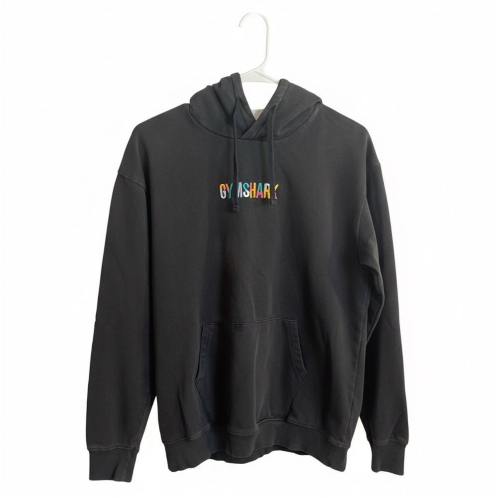 Gymshark Charcoal Hoodie with Colorful Logo
